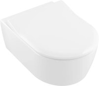 Set vas WC suspendat Villeroy & Boch Avento DirectFlush Ceramic Plus si capac slim cu inchidere lenta alb Alpin - 1