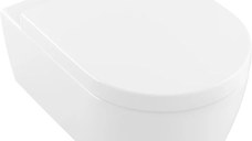 Set vas WC suspendat Villeroy & Boch Avento DirectFlush CeramicPlus cu capac inchidere lenta alb Alpin
