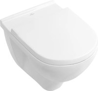 Set vas WC suspendat Villeroy & Boch O.Novo Ceramic Plus 56x36cm Directflush si capac cu Inchidere lenta si QuickRelease alb Alpin - 1