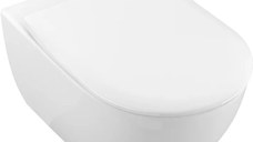 Set vas WC suspendat Villeroy & Boch Subway 2.0 DirectFlush CeramicPlus cu capac slim cu inchidere lenta  alb Alpin