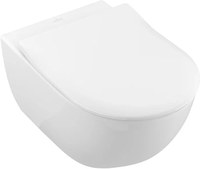 Set vas WC suspendat Villeroy & Boch Subway 2.0 DirectFlush CeramicPlus cu capac slim cu inchidere lenta  alb Alpin - 1