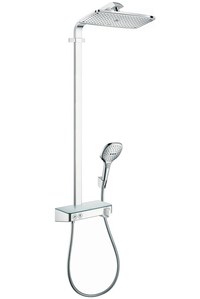 Showerpipe Hansgrohe Raindance Select E 360 crom 1 jet ST cu baterie dus termostatata - 1