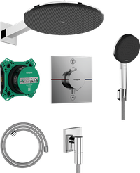 Sistem de dus incastrat Hansgrohe Raindance Alive S Design 300 cu baterie termostatata  crom - 1