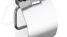 Suport hartie igienica cu aparatoare Decor Walther Basic  crom