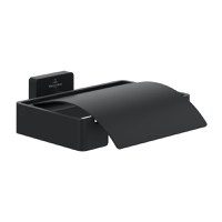 Suport hartie igienica cu aparatoare Villeroy & Boch Elements Striking negru mat - 1