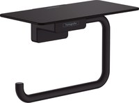 Suport hartie igienica cu raft Hansgrohe AddStoris  negru mat - 1