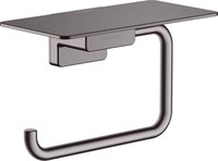 Suport hartie igienica cu raft Hansgrohe AddStoris  negru periat - 1