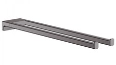 Suport prosop dublu Hansgrohe AddStoris negru periat