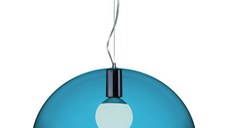 Suspensie Kartell FL/Y design Ferruccio Laviani E27 max 15W LED h33cm albastru petrol transparent