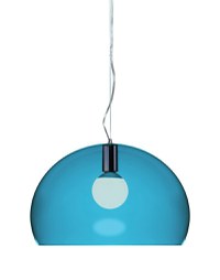 Suspensie Kartell FL/Y design Ferruccio Laviani  E27 max 15W LED  h33cm  albastru petrol transparent - 1