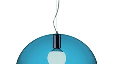 Suspensie Kartell FL/Y design Ferruccio Laviani  E27 max 15W LED  h33cm  albastru petrol transparent