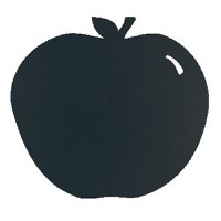 Tabla de scris autoadeziva Securit Silhouette Apple 31 6x29 1x0 3cm  include marker creta  negru - 1