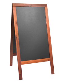 Tabla de scris pentru afisaj stradal Securit Duplo 125x69x56.5cm cu rama lemn pin  mahon - 1