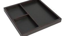 Tabla de scris Securit tip tava cu 3 partitii  40x40x4cm  maro inchis