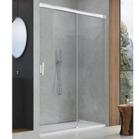 Usa de dus culisanta Ronal (SanSwiss) Cadura CAS2D 180cm  orientare dreapta  sticla AquaPerle 6mm  profil argintiu - 1