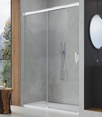 Usa de dus culisanta Sanswiss Cadura 100cm stanga  sticla securizata transparenta  profil slefuit lucios - 1