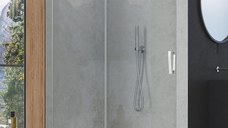 Usa de dus culisanta Sanswiss Cadura 100cm stanga  sticla securizata transparenta  profil slefuit lucios
