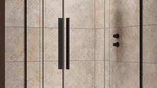 Usa de dus glisanta Radaway Furo Black KDD 90cm  deschidere stanga