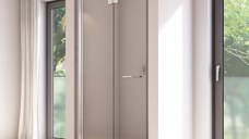 Usa de dus pliabila Ronal (SanSwiss) Solino SOLF1 90cm stanga  sticla securizata 6mm