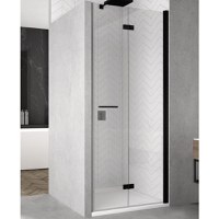 Usa de dus pliabila Ronal (SanSwiss) Solino SOLF1D 90cm  orientare dreapta  sticla AquaPerle 6mm  profil negru - 1