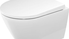 Vas wc suspendat Duravit D-Neo Compact Rimless 37x48cm fixare ascunsa alb