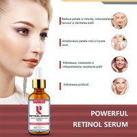 Ser facial cu acid hialuronic, Retinol Serum 2.5%, Vitamina E, Aloe Vera, Envisha Sevich, 30ml - 9