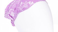 Bandana lila cu imprimeu alb si elastic posterior