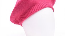 Bereta Fucsia din Lana cu Model Tricotat si Clini