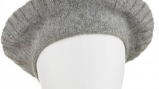 Bereta Gri din Lana cu Model Geometric