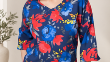 Bluza din vascoza cu imprimeu floral elegant
