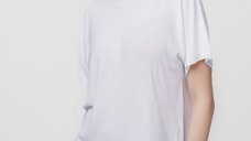 Bluza versatila cu maneca scurta, alba