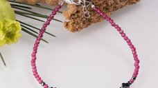 Bratara din argint cu cubic zirconia roz si hematit