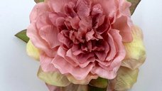 Clama de par cu floare bujor supradimensionata Roz - Design floral elegant
