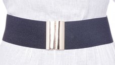 Curea elastica neagra de 6 cm cu catarama aurie