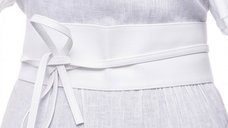 Curea lata din piele ecologica alba pentru un look elegant