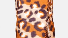 Esarfa cashmere animal print in nuante de caramiziu si bej