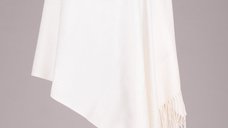 Esarfa dreptunghiulara din cashmere alb