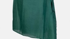 Esarfa dreptunghiulara verde inchis din cashmere subtire, 180 x 70 cm