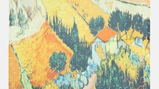 Esarfa patrata cu design Van Gogh inspirat de lanuri