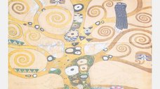 Esarfa patrata din matase, cu o singura fata, inspirata de Pomul Vietii - Gustav Klimt