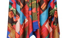 Esarfa premium din matase cu imprimeu Picasso, design reversibil