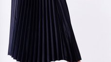 Fusta Midi Plisata din Satin Negru