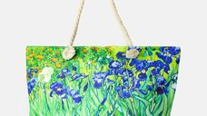 Geanta de plaja Van Gogh cu imprimeu Irisi - material textil impermeabil
