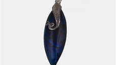 Pandantiv elegant din argint 925 cu paua shell in forma de lacrima
