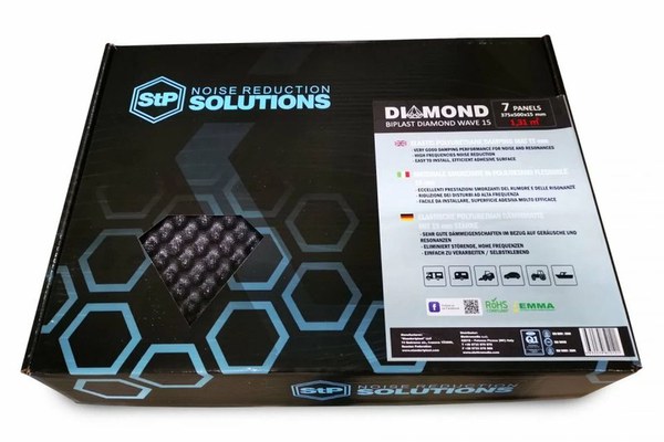 Insonorizant auto Premium STP Biplast Diamond Wave 15mm; 1,31 m2, Bulk Pack