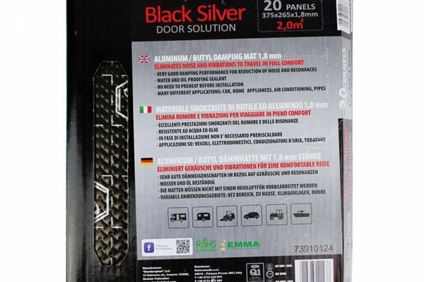 Insonorizant auto Premium STP Black Silver Door Pack, 1,8mm, 2,0m2, Bulk Pack