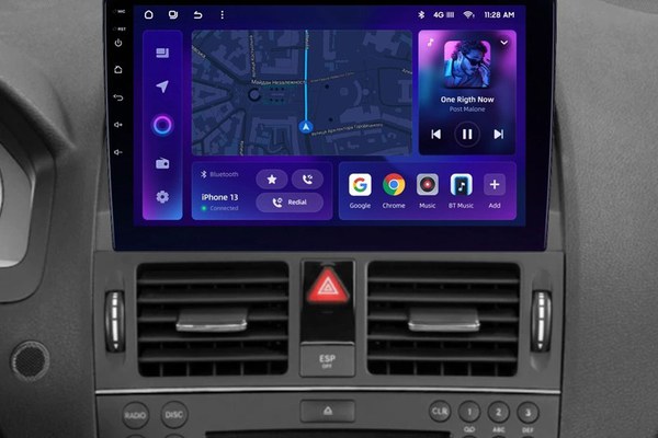 Navigatie Auto MOSS M2 Mercedes-Benz C Class W204 2008-2011 4+64GB 9" IPS Octa-core 1.6Ghz, Android 4G Bluetooth 5.1 DSP