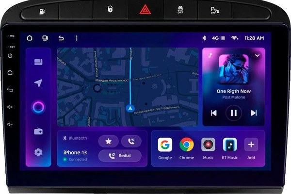 Navigatie Auto MOSS M2 Peugeot 308 2007-2015 4+32GB 9" IPS Octa-core 1.6Ghz, Android 4G Bluetooth 5.1 DSP