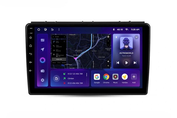 Navigatie Auto MOSS M2 Saab 9-3 2007-2014 4+32GB 9" IPS Octa-core 1.6Ghz, Android 4G Bluetooth 5.1 DSP