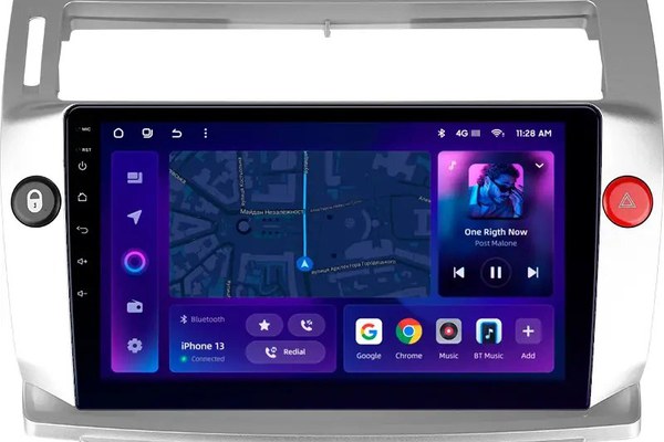 Navigatie Auto MOSS M3 Citroen C4 2004-2014 4+32GB 9" QLED Octa-core 2Ghz, Android 4G Bluetooth 5.1 DSP